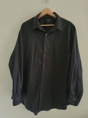 Van Heusen Men's Dress Shirt, Black, 2XL